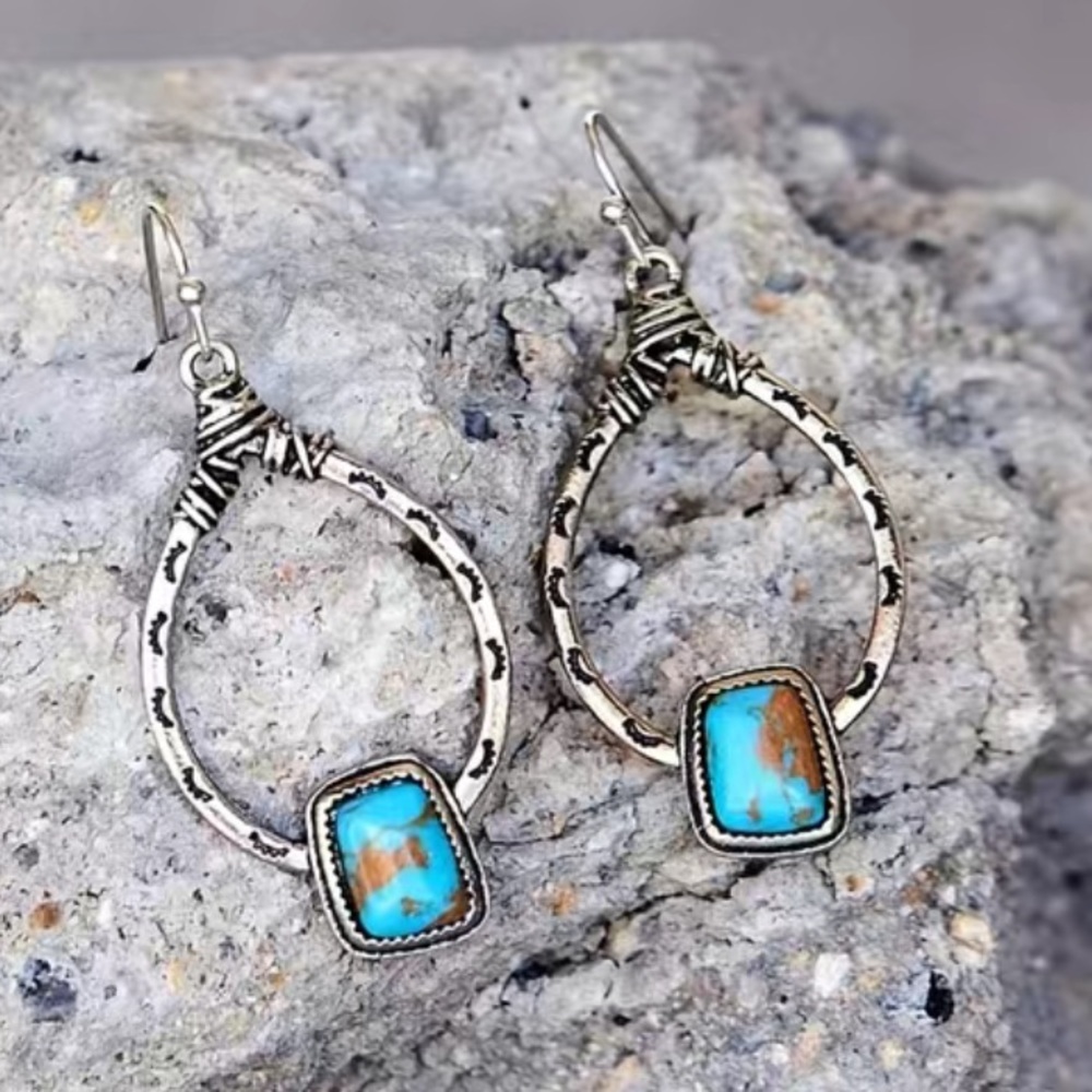 Boho turquoise earrings